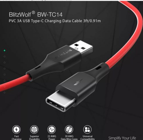 סט  כבלים BlitzWolf® BW-TC14 3A במחיר מציאה!